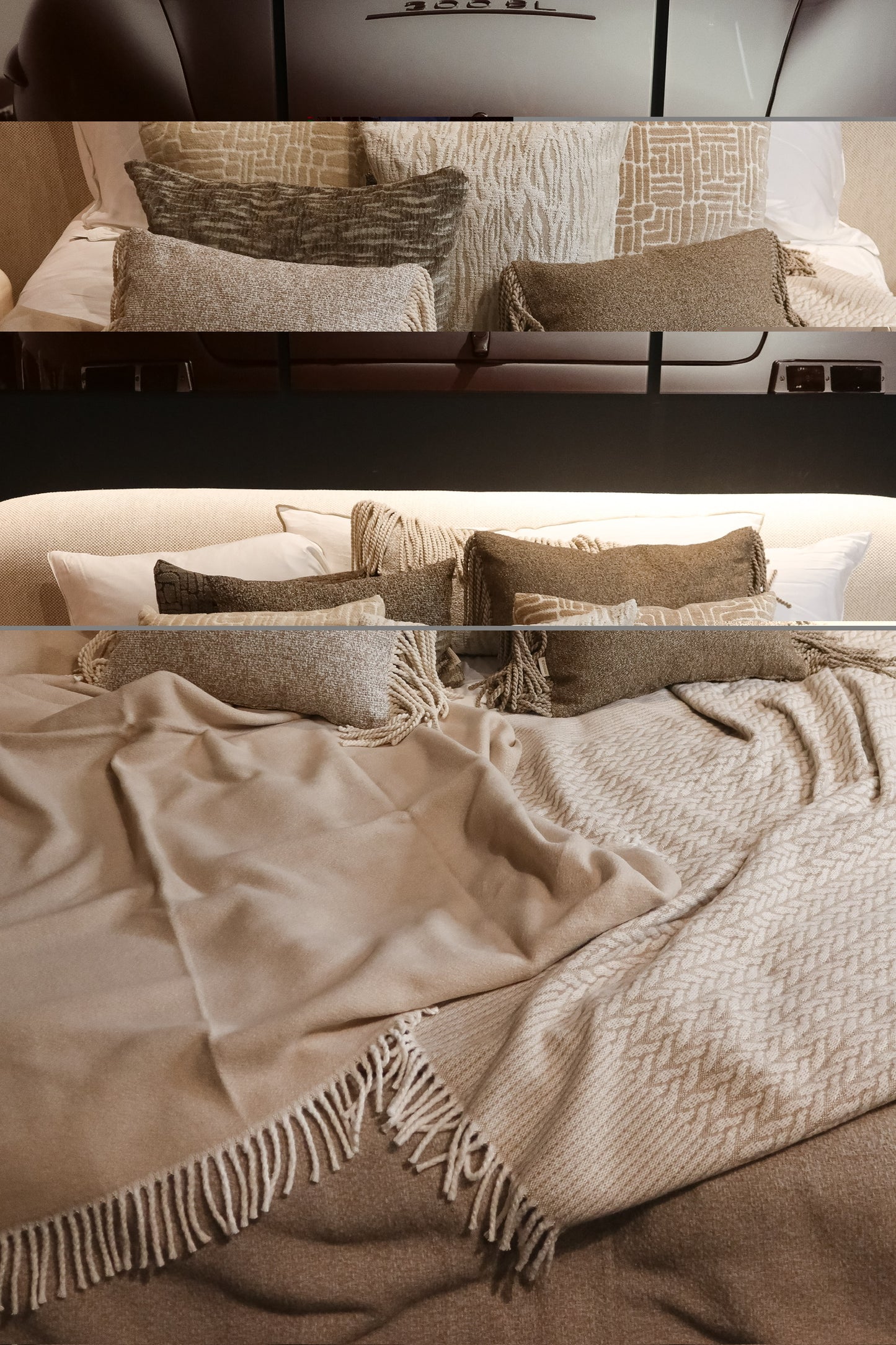 VDK Tokio Nights Cushion Beige TSL White 60x60