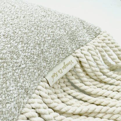 VDK Tokio Nights Cushion Beige TSL White 60x60