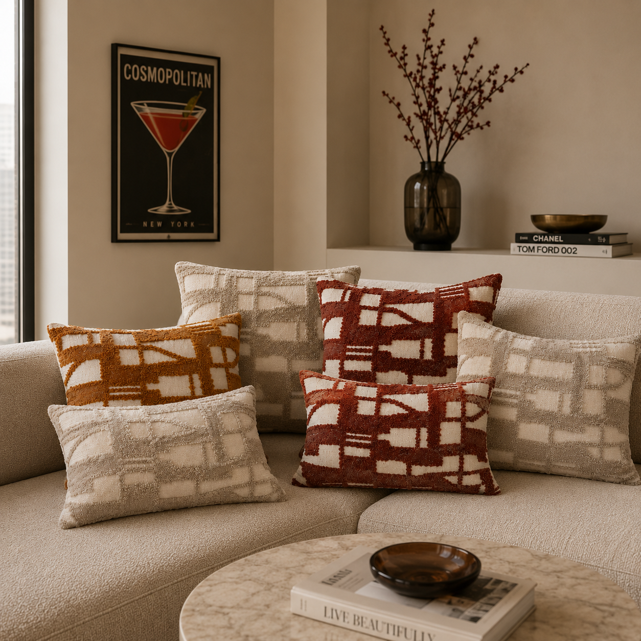 Kussen VDK Woven Eartn Brick Red 50x50